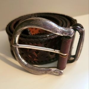 Brighton Weaved Brown Leather Belt